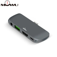 USB C HUB for Ipad Pro USB-C Adapter with PD Charging HDMI 4K USB 3.0 3.5mm audio compatible MacBook Pro Samsung S9 S10 P20 P30