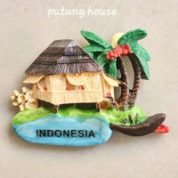 Fridge Magnet Tempelan Kulkas Souvenir Negara Indonesia Cottage Gubuk Pondok ID005 005 Multicolour