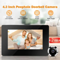 Arvin New 4.3 Inch Peephole Doorbell Camera 145° Peephole Viewer Cat Eye Door Bell Smart Electronic Outdoor Camera Monitor