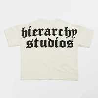 Hierarchy Studios - White Wide Logo Oversized T-shirt White M
