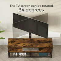 TV Stand with Mount and Power Outlet 51", Swivel TV Stand Mount for 32/45/55/60/65/70 inch TVs, Height Adjustable TV Cabinet