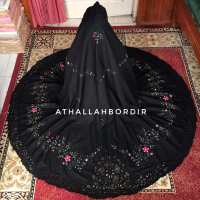 Mukena kerancang hitam sulam timbul bukittinggi Mukenah Muslim Wanita