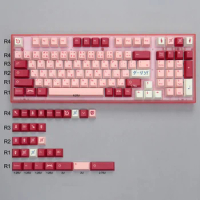 GMK Darling Keycaps for Mechanical Keyboard Pink Color Blue 129 Keys Cherry Profile PBT Dye Sub Japanese GK61 AKKO Anne Pro 2