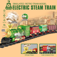 Christmas Toy Classic Smoke Track Train Electric Light Music Small Train Christmas New Model