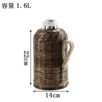 純手工竹編熱水壺復古老式保溫瓶家用竹編暖壺玻璃內膽開水壺外殼