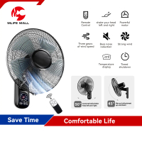 wall fan 16 inch wall mounted home restaurant remote control mute pure copper motor Fans