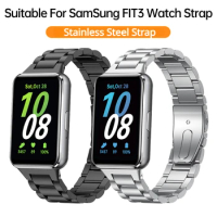 Stainless Steel Strap Watchband for Samsung Galaxy Fit 3 Watch,4 Colors Straps for Galaxy FIT3 Sports Wristband 186mm