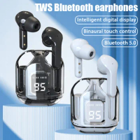 New Original Wireless Bluetooth Earphone Transparent HIFI Headphones LED Power Digital Display Stereo Sound Earphones for Xiaomi