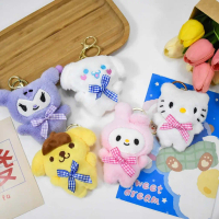 Gấu Bông Sanrio Mini Búp Bê Thú Nhồi Bông Theo Yêu Cầu Cho Bé Móc Khóa Miniso Đôi Treo Đồ Cặp Balo X