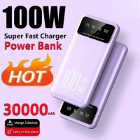 30000mAh Power Bank Portable Charger Digital Display External Battery 2 USB LED PowerBank for Xiaomi Samsung Xiaomi IPhone