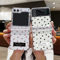 เคสโทรศัพท์แบบแข็งใส, สำหรับ Samsung Galaxy Z Flip 6 5 4 3 5G F741B F731B F721B F711B, ฝาครอบลายดอกไ