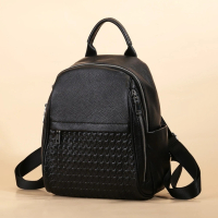 【時尚巴黎】雙11 現貨+預購 真牛皮後背包側背包真皮革雙肩包托特包隨身女包包(真皮格紋雙肩背包74lv36)