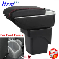 For Ford Focus 2 armrest box For Ford Focus mk2 central storage box Car Armrest with USB LED light Easy to install