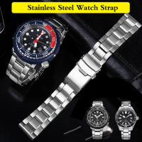 Stainless Steel Watch Strap Bracelet 22mm Men Solid Metal Brushed Watch Band For Seiko SNE498 533 537 518 Watch Accessories