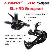 LTWOO AX 1x12 Speed Groupset Shift Lever and Rear Derailleur Long Cage for MTB 52T 12v switch compatible SHIMANO sram
