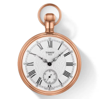 【TISSOT 天梭 官方授權】小秒針手上鍊懷錶 附鍊-玫瑰金x白/51mm 母親節(T8614059903301)
