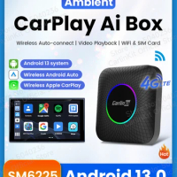CarlinKit Ambient TV Box Android 13.0 CarPlay AI Box Qualcomm 8-Core Wireless Android Auto &amp; CarPlay Adapter Play Video Car Box