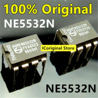 Philips 100% original ne5532n dip-8 em estoque ne5532 ic chip amplificador operacional, oito pés, de alto desempenho de baixo nível de ruído dip8
