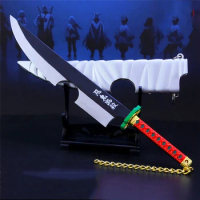 Uzui Tengen Devil Hunter Small Nichirin Blade Sound Hashira Katana Breathing Mini Knife Replica Anime Sword