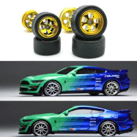 1Set 1/64 Wheels Rubber Tires Spoke Detail-up Modified Kit For 1:64 Matchbox/Domeka/HW/ Model Car Off-road Car Toy Wheel Kit