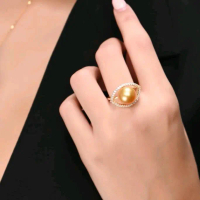 Perhiasan Cincin Mutiara Air Laut Asli  White pink Grade AAA Harian