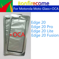 10Pcs\Lot For Motorola Moto Edge 20 Pro Lite Fusion Touch Screen Front Glass Panel LCD Outer Lens With OCA Glue Replacement