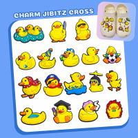 Sticker 2D Charm Gắn Dép Sục dép cross Mẫu C30 Vịt Vàng Màu Sắc Như Hình Mẫu STICKER SẴN NÚT GẮN DÉP