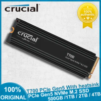 NEW Crucial T700 1TB 2TB Gen5 NVMe PCIe 5.0 M.2 Solid State Drive SSD Internal for Workstation Desktop Laptop PlayStation PS5