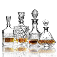 Barware crystal glass lead-free whiskey decanter for Liquor Scotch Bourbon Liquor Glass Alcohol Bottle