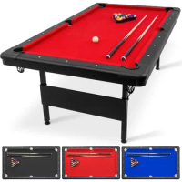 7 ft Billiards Table - Portable Pool Table - Includes Full Set of Balls, 2 Cue Sticks, Chalk and Felt Brush; Choose Size