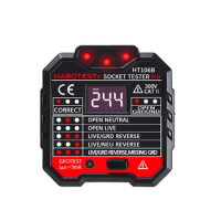 Socket Detector HT-106B Phase Power Polarity Black Test Zero Fire Ground Wire Tester Quike and Convenient
