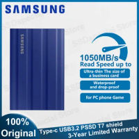 100% Original Samsung Portable SSD T7 Shield 1TB 2TB External Disk Hard Drive Solid State Disk Compatible for PC Laptop Desktop