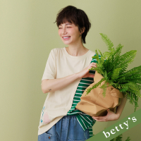 betty’s貝蒂思　撞色拼接條紋上衣(綠色)