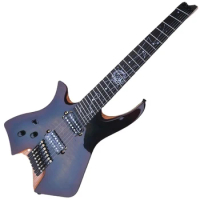 Headless Scalloped Electric Guitar 7 String Guitar Left Handed Stringed Instrument Free Shipping in Stock
