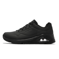 Skechers 休閒鞋 Uno SR 寬楦 女鞋 黑 全黑 防滑 氣墊 耐油 皮革 工作鞋 108021WBLK