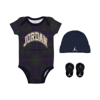 Nike 包屁衣禮盒 Jordan Baby 男女寶 格紋 綠 純棉 新生兒 嬰幼兒 彌月禮 喬丹 飛人 JD2243005NB-002