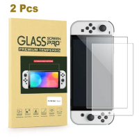 Anti-Scratch 9H Eyes Protective Glass Film Bubble-Free Tempered Glass Screen Protector for Nintendo Switch OLED Game Console