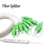 Free Shipping Fiber Optic Splitter SC/UPC 50pcs/lot SC/APC 1X2 1X4 1X8 1X16 1X32 Splitter PLC 0.9mm Steel Tube 1m Single Mode