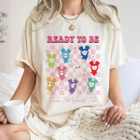 Kpop Twice Lovely T-shirt Short Sleeve Ready To Be Album Photo Printing Tshirt for Women TZUYU SANA MINA JIHYO NAYEON MOMO DAHYU