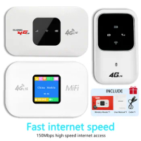 Unlock 4G Lte WiFi Router 150Mbps Portable Wireless MiFi Modem 3000mAh Mobile Broadband with Sim Card Slot Pocket WiFi Hotspot