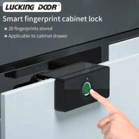 Smart Electric Fingerprint Drawer Lock Hole free Household Drawer Wardrobe Shoe Cabinet Door Office File Anti Theft Siamese lock