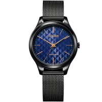 【CITIZEN 星辰 官方授權】光動能時尚菱紋米蘭帶腕錶-32mm 情人節 禮物(EM0505-88L)