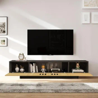 Pmnianhua Mid Century TV Stand,85'' Wall Mounted TV Cabinet,Low TV Bench Under TV Entertainment Center Shelf TV Console Table wi