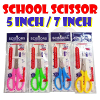5 inches / 7 inches Student Scissor Multicolor Stainless Steel Blade Round Tip Gunting Sekolah Pelaj