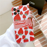 手機殼 ● X可愛小草莓12Promax適用iPhone11手機殼XR少女心蘋果8p矽膠防摔7