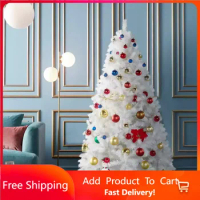 Christmas Decoration White Articulated Spruce Artificial Christmas Tree with Foldable Stand 6ft Merry Christmas