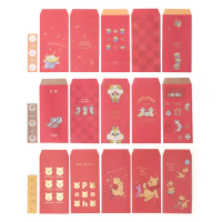 迪士尼紅包袋5入組 附貼紙- Norns Original Design 小熊維尼 奇奇蒂蒂  玩具總動員三眼怪 Disney新年紅包袋 結婚紅包袋 燙金紅包袋-三眼怪