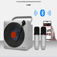 SD507 Family KTV Audio Set Dual Microphone Karaoke Machine Portable Wireless Bluetooth Speaker System Integrated Singing Machine