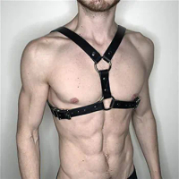 Fetish Gay Leather Chest Harness Men Adjustable Sexual Male Body Harness Lingerie Bondage Belts Rave Gay Costumes for BDSM Sex