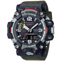 【CASIO 卡西歐】G-SHOCK 碳纖維泥人太陽能雙顯腕錶 母親節 禮物 推薦(GWG-2000-1A3)